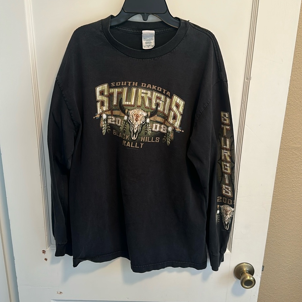 Black Sturgis Long Sleeve T-Shirt - Size Larg